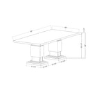 Michelle - Dining Table With Double Pedestal Marble Detailing - Gray by Unique Piece Furniture