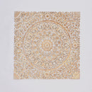Floral Hand Carved Mandala Square Wall Decor With Spiritual Symbolism - Gold / White by HouseOfZazla
