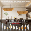 54-Inch Black Rectangular 12-Light Smoke Glass Chandelier