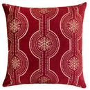 Red Holiday Embroidered Velvet Throw Pillow with Insert 20x20 Set of 2