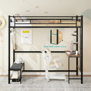 Twin Size Loft Bed Frame with Storage