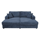 Oversized Loveseat Chaise With 2 USB Ports, 2 Cup Holders And 2 Throw Pillows by HouseOfZazla