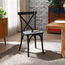 2-Pack Resin Cross Back Chair Waterproof Dining Chair Black