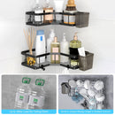 2Pcs Corner Shower Caddy Anti-Rust Soap Holder Hanging Hook No Drilling Adhesive Shower Organizer Corner Shelves Bathroom Kitchen