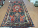 4' X 9' Antique Handmade Turkish Tribal Oriental Geometric Wool Rug