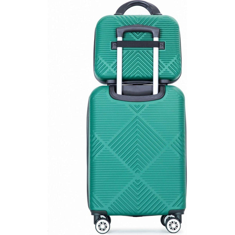 2Piece Luggage Sets ABS Lightweight Suitcase, Spinner Wheels, (20/14) DARK GREEN