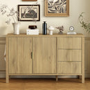 U-Style Modern Wave-Pattern Sideboard with 3 Drawers