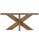 Long Console Table With Geometric Base - Oak by HouseOfZazla