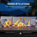Outdoor 2 In 1 Propane Fire Pit Table With Lid & Glass Shield, Rectangular Fire Table, Lava Rock & Cover - Black by HouseOfZazla