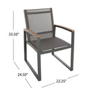 Aresha Metal Outdoor Dining Armchair (Set of 2) - Gray by HouseOfZazla