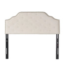 Charismatic Queen Size Headboard with Button Tufting and Nailhead Trim