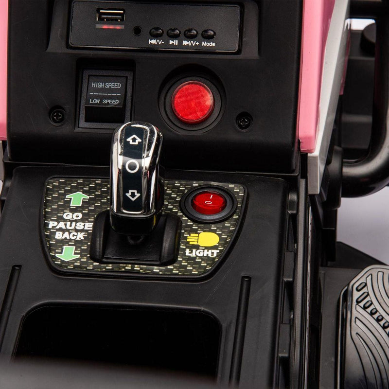 Ride on Tractor with Trailer,24V Battery Powered Electric Tractor Toy, 200wx2motor 1.86-4.97MPH/Remote Control,electric car for kids,Three speed adjustable,USB,MP3, Bluetooth,LED light, safety belt