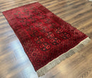 Afghan Turkoman Bokhara Bashir Rug 3x6, Red