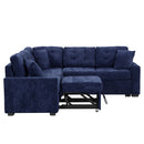 L-Shape Sofa Bed Pull-Out Sleeper Sofa With Wheels, USB Ports, Power Sockets For Living Room by HouseOfZazla