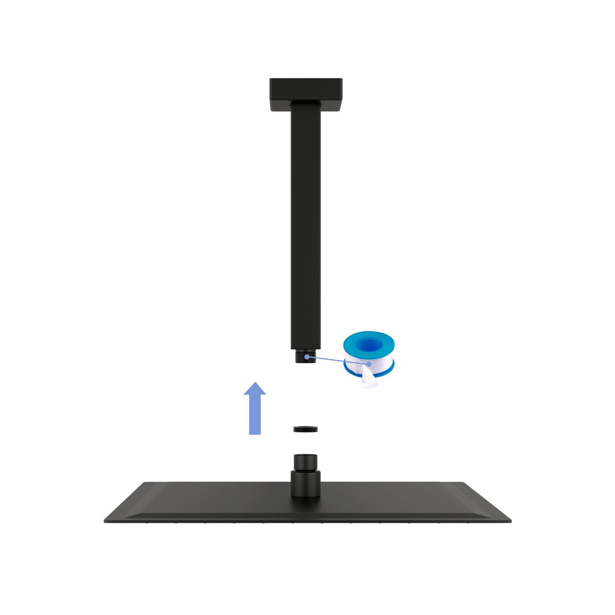 Premium 8" Ceiling Mounted Shower Arm With Flange, photo 13 of 18