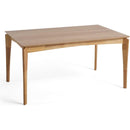 Dining Table, 6-Seater, Rubberwood with Walnut Veneer, Mid-Century, Natural Oak Finish