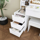 Modern Vanity Desk With 3 LED Lighting Modes, 4 Drawers by HouseOfZazla