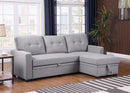 Upholstered Pull Out Sectional Sofa With Chaise by HouseOfZazla