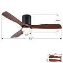Low Profile Flush Mount Intergrated LED Ceiling Fan With Light And Silent Reversible Motor by Unique Piece Furniture