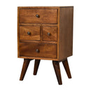 4 Drawer Multi Bedside Table - Chestnut by Unique Piece Furniture