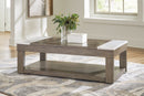 Loyaska - Lift Top Cocktail Table - Grayish Brown / White