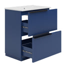 Fluted Bathroom Vanity With Ceramic Sink, Freestanding Cabinet by HouseOfZazla