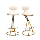 Bar Stools Upholstered Counter Height Barstools For Kitchen Island Modern Dining Chairs With Footrest (Set of 2) by HouseOfZazla