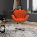 Upholstered Swivel Lounge Chair With Adjustable Height - Orange by HouseOfZazla