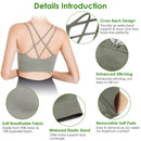3Packs Women Cross Back Sport Bras Padded StrappyÊMedium Support Bras SexyÊFitnessÊTank Tops with Removable Pads for Gym Yoga Workout Running