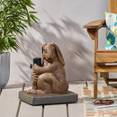Hand Crafted Rabbit Umbrella Base With Playful Design - Light Brown by HouseOfZazla