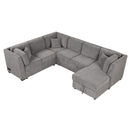 U-Shaped Sectional Sofa Pull Out Sofa Bed With Two USB Ports, Two Power Sockets, Three Back Pillows And A Storage Chaise For Living Room by HouseOfZazla