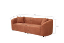 87' Curved Contemporary Sofa in Orange: Plush Seating, Streamlined Design, and Durable Frame – Ideal for Stylish Living Spaces