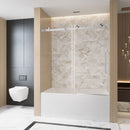 Frameless Single Sliding Shower Door & Handle And Square Tube Track by HouseOfZazla