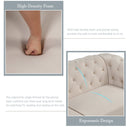 82" Mid Century Modern Sofa with Rubber Wood Legs, Velvet Upholstered Sofa Couch, Sofa with Thick Removable Seat Cushion, 3 Seater Sofa Couch for Living Room, Beige