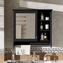 Wall Mount 2 In 1 Mirror Cabinet With Adjustable Shelf, Soft-Closing Hinges by HouseOfZazla