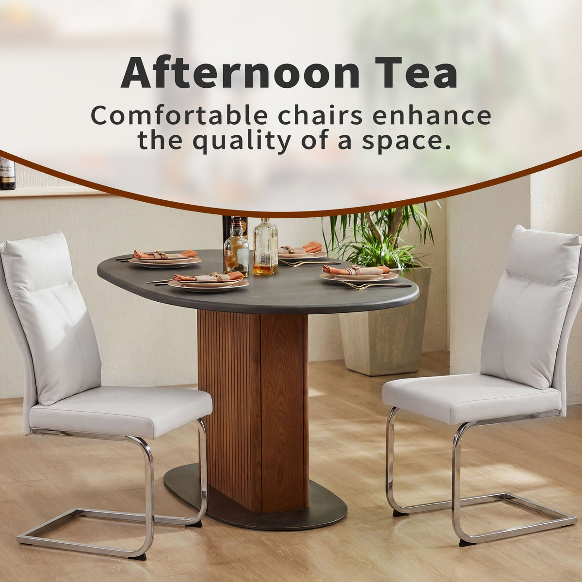 Modern Dining Chair SetWith Soft Cushion Backrest (2 Pieces), photo 5 of 8