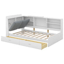Platform Bed With Storage Headboard, Shelves And 2 Drawers by HouseOfZazla