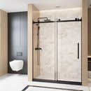 Frameless Single Sliding Shower Door, Square Tube Track by HouseOfZazla