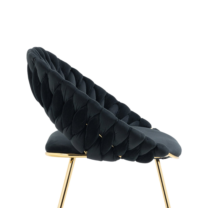 Accent Chairs Set of 2, Velvet Side Chairs with Gold Legs, Mid-Century Upholstered Dining Chairs for Living Room, Kitchen, Bedroom, Beauty Room