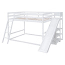 Bunk Bed With Ladder, Slide, And Shelves Pine Wood by HouseOfZazla
