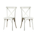 2-Pack Resin X-Back Chair, Dining Chair Furniture 2-Pack, Modern Farmhouse Cross Back Chair for Kitchen,Lime Wash