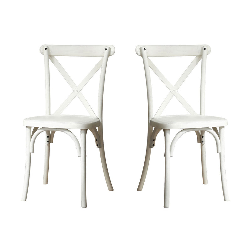 2-Pack Resin X-Back Chair, Dining Chair Furniture 2-Pack, Modern Farmhouse Cross Back Chair for Kitchen,Lime Wash
