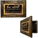 Bible Verse Decorative & Secure Wall-Mounted Gun Cabinet - Be Still and Know That I am God Psalm 46:10 Gun Safe