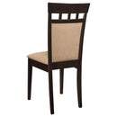 Gianna - 5 Piece Rectangular Dining Set With Table Upholstered Chairs - Cappuccino by HouseOfZazla