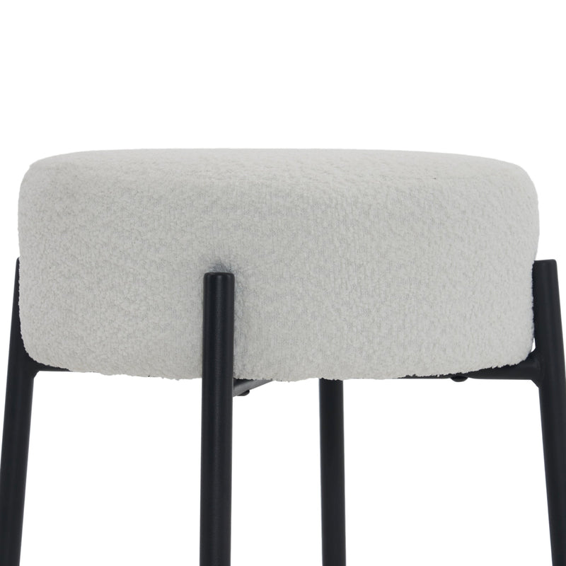 30" Tall, Round High Bar Stools, Set of 2 - Contemporary upholstered dining stools for kitchens, coffee shops and bar stores - Includes sturdy hardware support legs