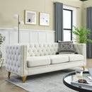 Modern Sofa With Button Tufting, Upholstered Couch For Living Room by HouseOfZazla