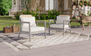 (Set of 2) Outdoor Acacia Wood Patio Club Chairs with Cushions