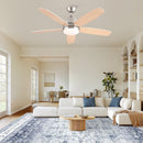 52 in. Indoor Brushed Nickel Ceiling Fan with Integrated LED Light Kit and Remote by HouseOfZazla