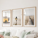California Beach Set of 3 Prints. Surfer, Retro Van Decor by Wall Art Set