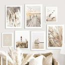 Beige flower grass scenery canvas wall art for living room